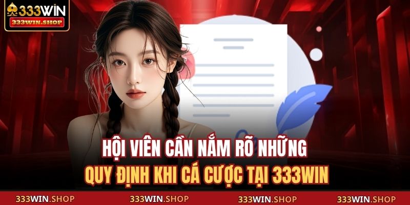 Điều khoản và Điều kiện 333WIN 3 Hội viên cần nắm rõ những quy định khi cá cược tại 333WIN
